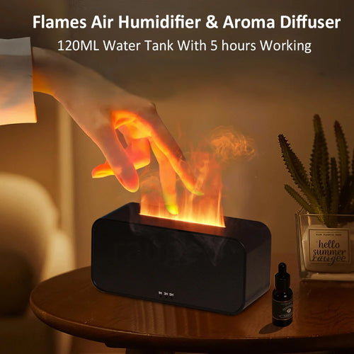 Difusor de llama con LED y humidificador de aromas